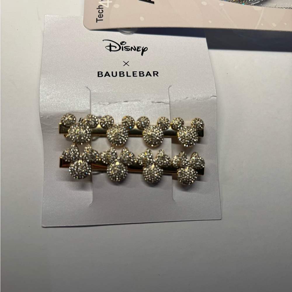 Disney Gold and Silver Mickey Hair Clips